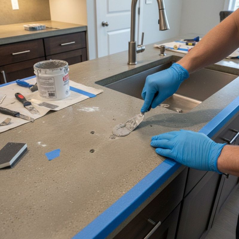 Concrete Countertop Pouring